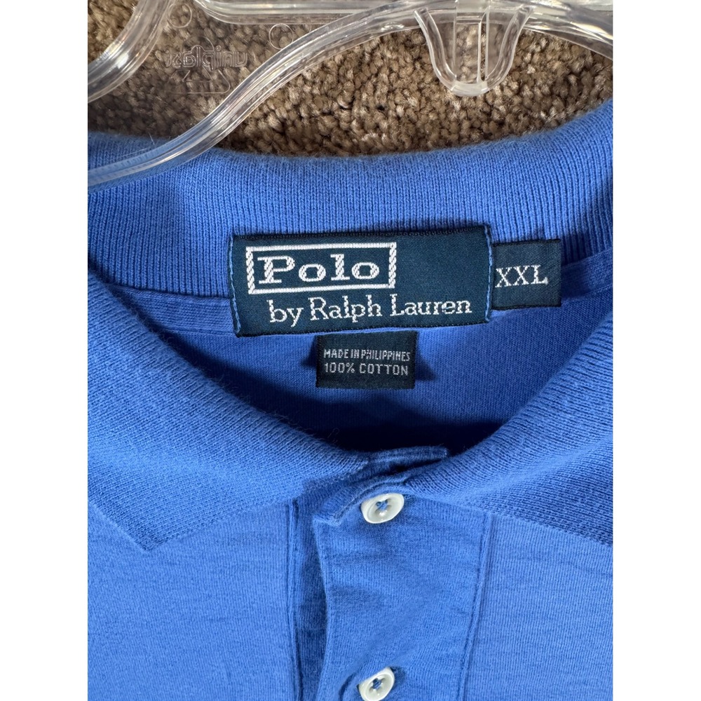 Polo Ralph Lauren Men's Royal Blue Short Sleeve Polo‎ Shirt XXL Embroidered Pony - Picture 5 of 10
